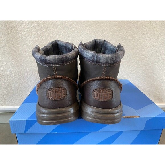 Hey Dude Bradley Boot Leather Brown Men's 12 New In Box Slip On Water Resistant - Picture 4 of 9